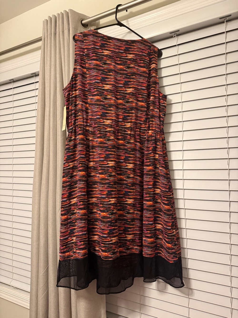 Sejour Black and Multicolor Patterned Midi Dress - Picture 5 of 5